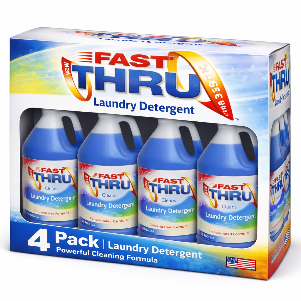 FAST THRU – Box Laundry Detergent (Blue 1 Gallon)